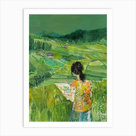 Girl In A Field 1 Art Print