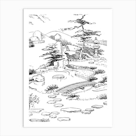 Japanese Garden Illustration Art Print