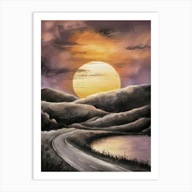 Sunset Road 1 Art Print