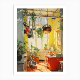 Kitchen With Pots And Pans Art Print