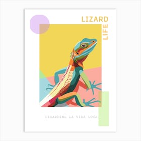 Modern Colourful Lizard Abstract Illustration 4 Poster Art Print