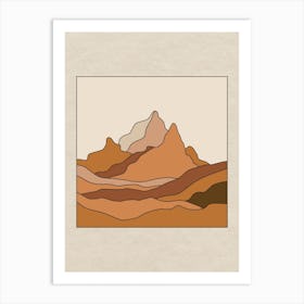 Muted Abstract Mountains Art Print