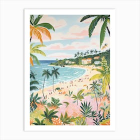 Carlisle Bay Beach, Barbados, Matisse And Rousseau Style 3 Art Print