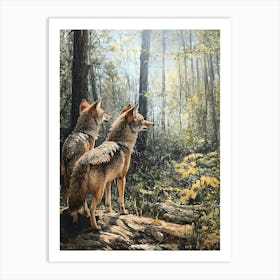 Coyote In The Woods Art Print