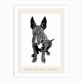 Miniature Bull Terrier Line Sketch 1 Poster Art Print