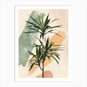 Dracaena Plant Minimalist Illustration 4 Art Print