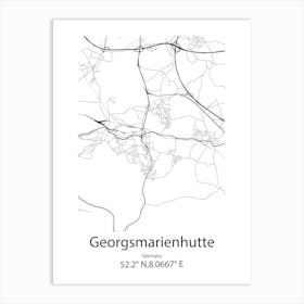 Georgsmarienhutte,Germany Minimalist Map Art Print