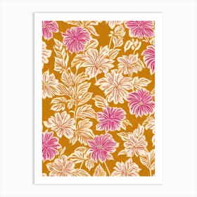 Hosta Floral Print Retro Pattern 2 Flower Art Print