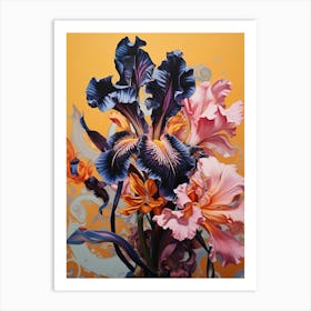 Surreal Florals Iris 2 Flower Painting Art Print