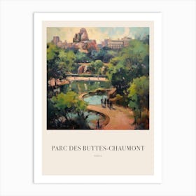 Parc Des Buttes Chaumont Paris France 3 Vintage Cezanne Inspired Poster Art Print