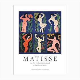 Women Dancing, Shape Study, The Matisse Inspired Art Collection Poster 0 Art Print