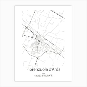 Fiorenzuola D Arda,Italy Minimalist Map Art Print