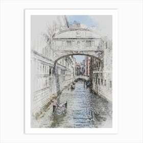 Bridge Of Sights Venice Italy Vacation Canal Waterway Italian City Art Print