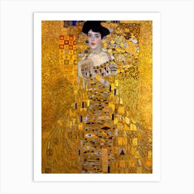Hd Remastered Version of "Portrait of Adele Bloch-Bauer" 1907 Oil on Canvas - by Infamous Austrian Painter Gustav Klimt (1862–1918) Gold Leaf Surrealism Aestheticism Art Print