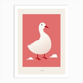 Minimalist Coot 2 Bird Poster Art Print