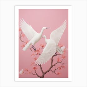 Doves In Bloom Art Print