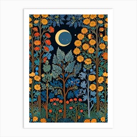 William Morris Night In The Forest 19 Art Print