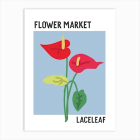 Flower Market Poster Laceleaf Art Print