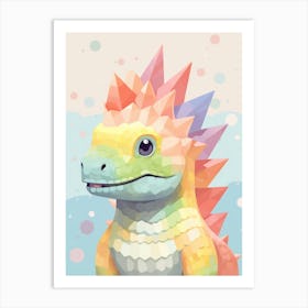 Colourful Dinosaur Stegosaurus 2 Art Print