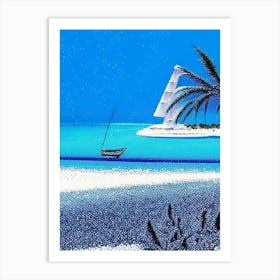 Turks And Caicos Pointillism Style Tropical Destination Art Print