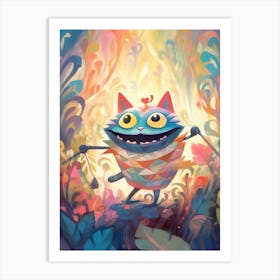 Alice In Wonderland Colourful Storybook The Cheshire Cat Art Print