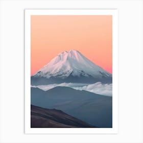 Cotopaxi Ecuador Color Line Drawing (7) Art Print