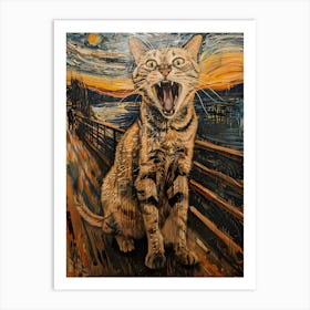 Fantastic Cat Screaming 6 Art Print