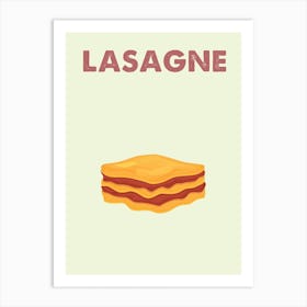 Lasagne, Condiment, Kitchen, Cartoon, Art, Style, Minimal, Wall Print Art Print