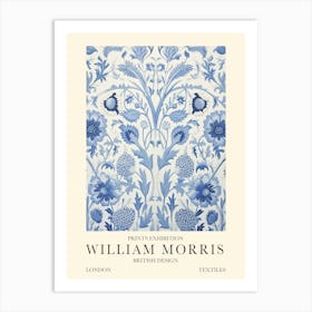 William Morris London Exhibition Poster Blue Strawberry Thief Art Print