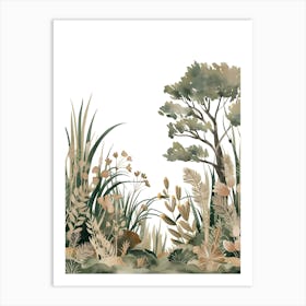 Watercolor Landscape Illustration 1 Art Print