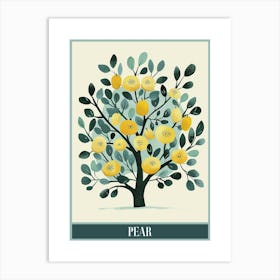 Pear Tree Flat Illustration 5 Poster Art Print