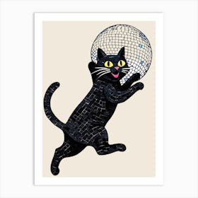 Disco Cat 2 Art Print