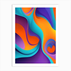 Abstract Colorful Waves Vertical Composition 55 Art Print