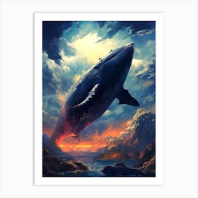 Whales In The Sky Art Print