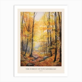 Autumn Forest Landscape The Forest Of Fontainebleau Poster Art Print