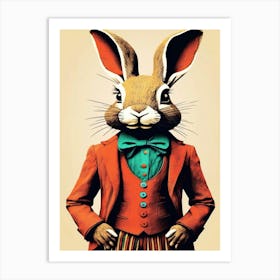 Bohemian Rabbit In A Suit Art Print