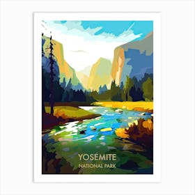 Yosemite National Park Travel Poster Illustration Style 1 Art Print