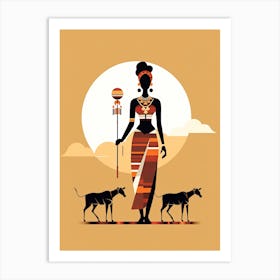 African Tribal Simplicity in Minimalism Art Print