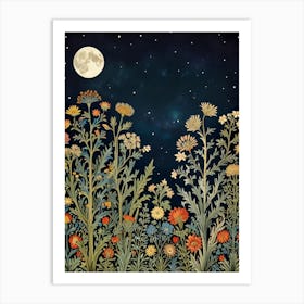 Nature And Moon Style William Morris 8 Art Print