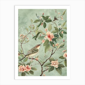 Bird Flowers Chinese Style 6 Art Print