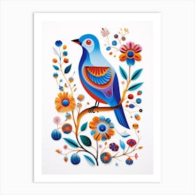 Scandinavian Bird Illustration Eastern Bluebird 1 Art Print