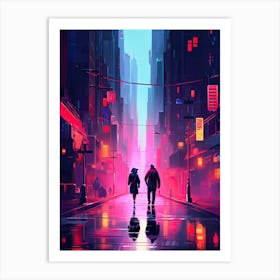 Futuristic Cityscape Painting Art Print