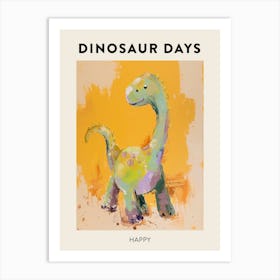 Happy Dinosaur Poster Art Print