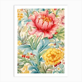 Floral Wallpaper 355 Art Print