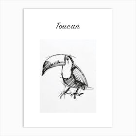 B&W Toucan Poster Art Print