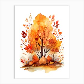 Cute Autumn Fall Scene 59 Art Print