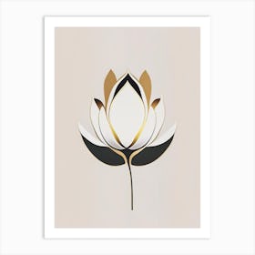 American Lotus Retro Minimal 7 Art Print