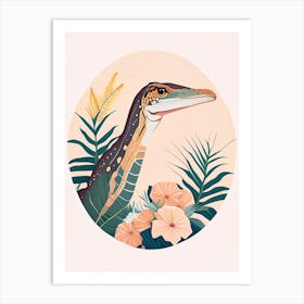 Compsognathus Terrazzo Style Dinosaur Art Print