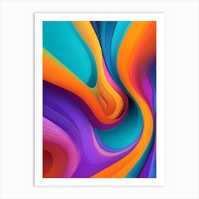 Abstract Colorful Waves Vertical Composition 67 Art Print