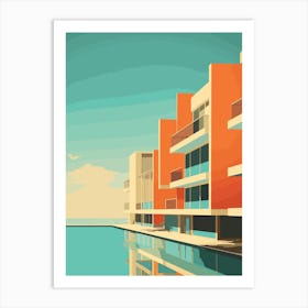 Huntington Beach California Abstract Orange Hues 2 Art Print